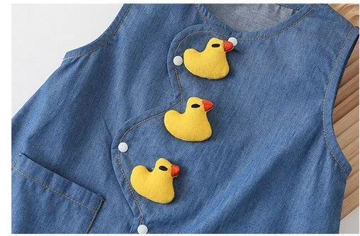 Summer Baby Boys Cute Ducks Clothes Romper Sleeveless Soft Denim Baby Boys clothes 6 to 9 month Toddler Jumpsuit 4
