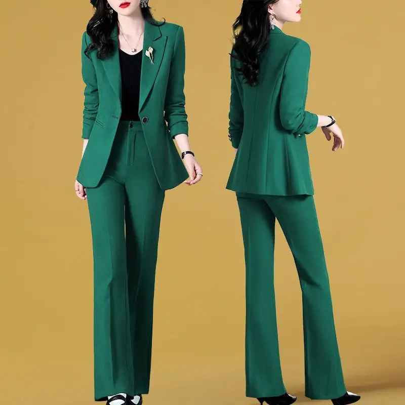 2023 Spring Summer New Elegant Suit Jacket Matching Set Women's Korean Chic  Blazers Coat Pants 2 Piece Female Professional Suit - Pant Suits -  AliExpress