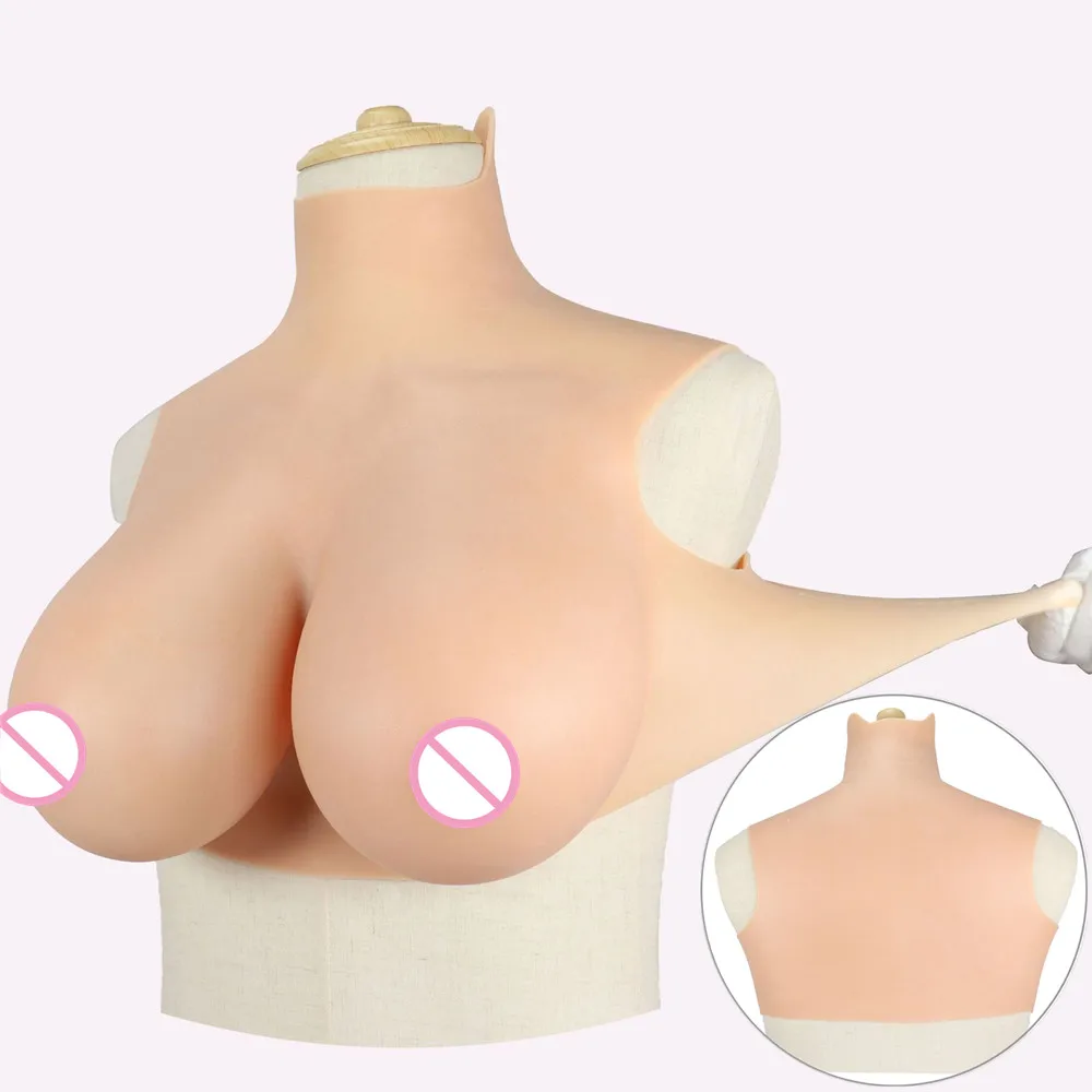 Sissy Transgender Tits Artificial Chest Imitation Shemale Crossdresser Bodysuit Silicone Fake Breasts False Boob Toys For Adults
