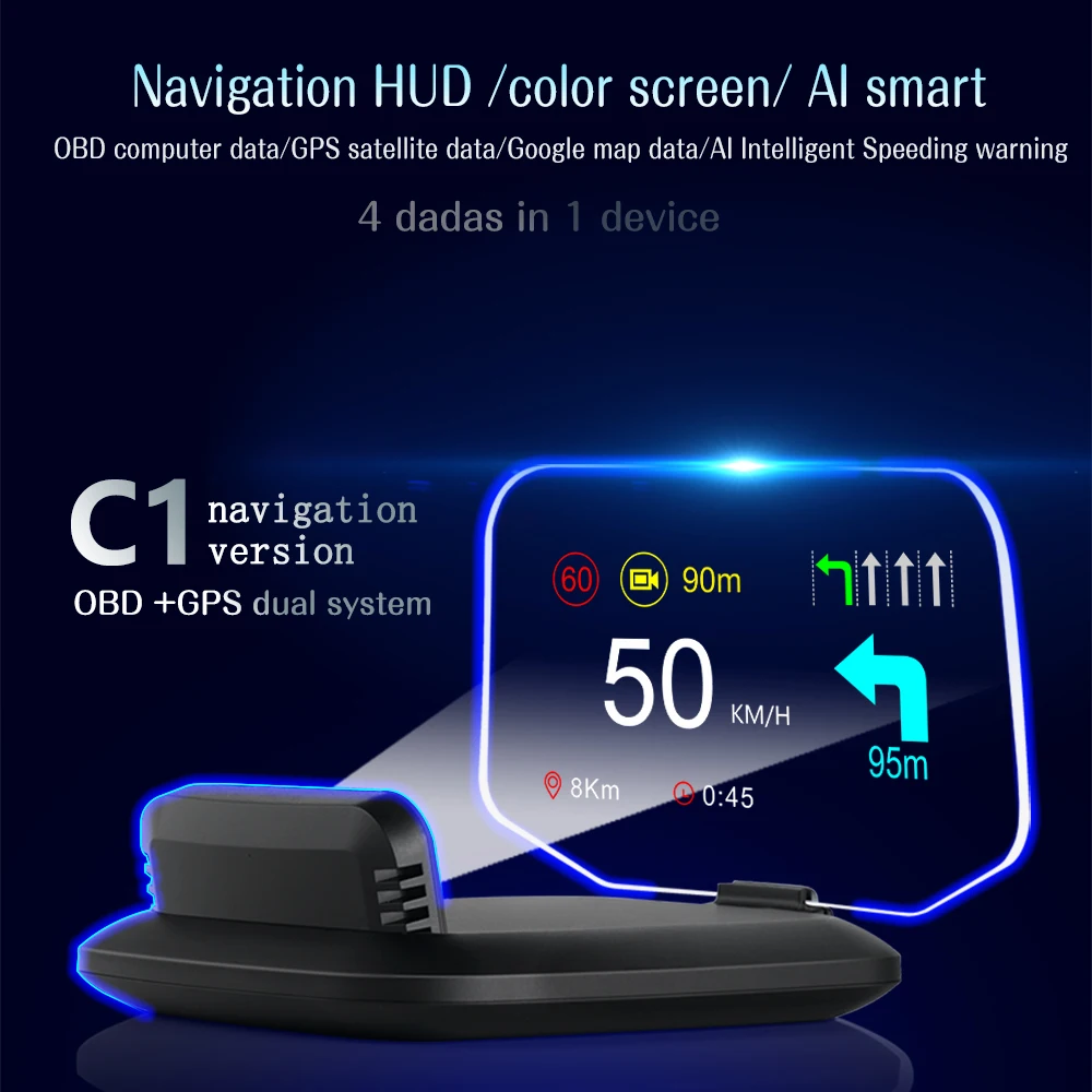 C1 OBD2 + GPS LED OBD Auto HUD Head-up Display Tachometer Projektor System  Diagnosewerkzeug ktor System Diagnosewerkzeug : : Auto & Motorrad