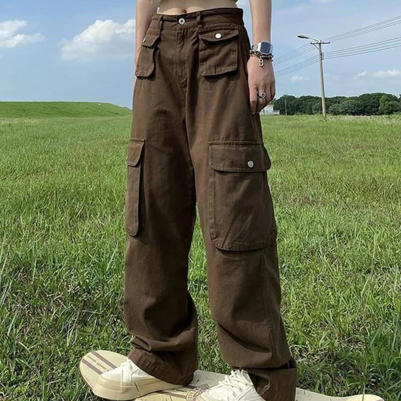 

American Street Retro Heavy Industry Multi-Pocket Casual Pants Y2K New Trend Loose Casual Straight Overalls For Men And Women