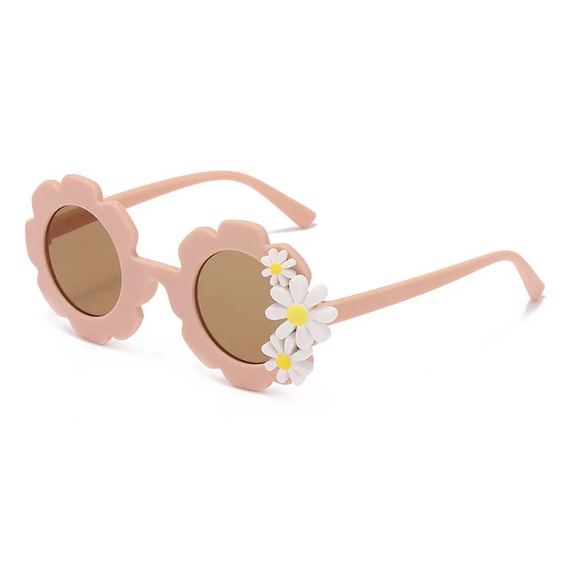 Children Cute Cartoon Flower Heart Sunglasses Kids Round Glasses Baby Fashion Colors Sunglasses Boys Girls Eyewear
