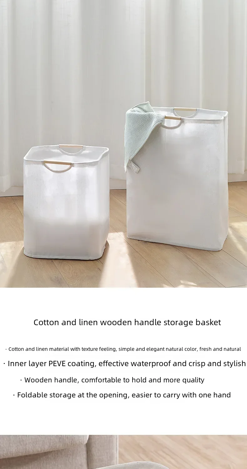 Description Picture 2 of item1PCS Folding Dirty Laundry Sorting Basket High Capacity Washable Toys Dolls Storage with Easy Carry Long Handles Bathroom