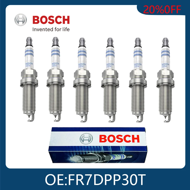 

Оригинальные подлинные Платиновые Свечи зажигания BOSCH 6 шт. для Bora Jetta Peugeot 206 Citroen C2 Chery BYD 0242236618 FR7DPP30T автомобильный инструмент