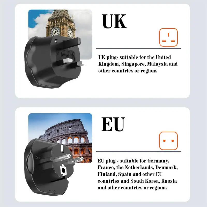 Plug Adapter Universal Travel Adapter Kr Conversion Plug 48mm Eu To AU American Plug Adapter To European Universal Socket