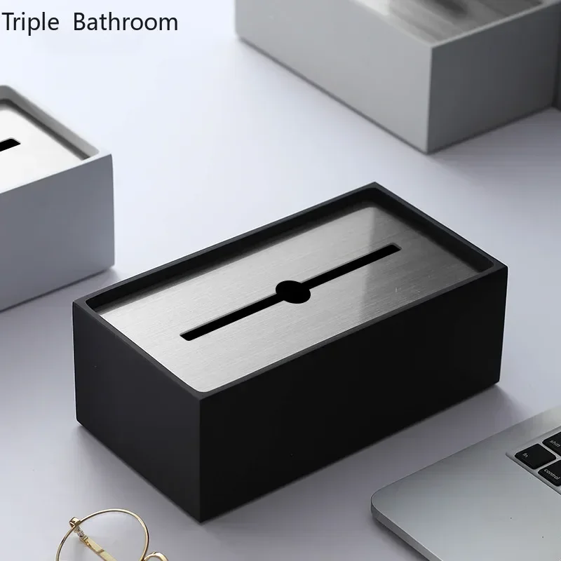 Light Luxury Resin Tissue Boxs Living Room Bedroom Desktop Tissue Holder Bathroom Draw Paper Storage Box Household Accessories 4