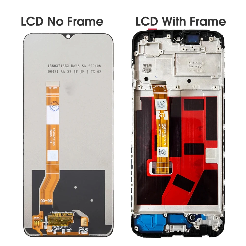 Display LCD + Touch Screen OPPO A38 4G CPH2579, Frame Nero, Ricambio Generico