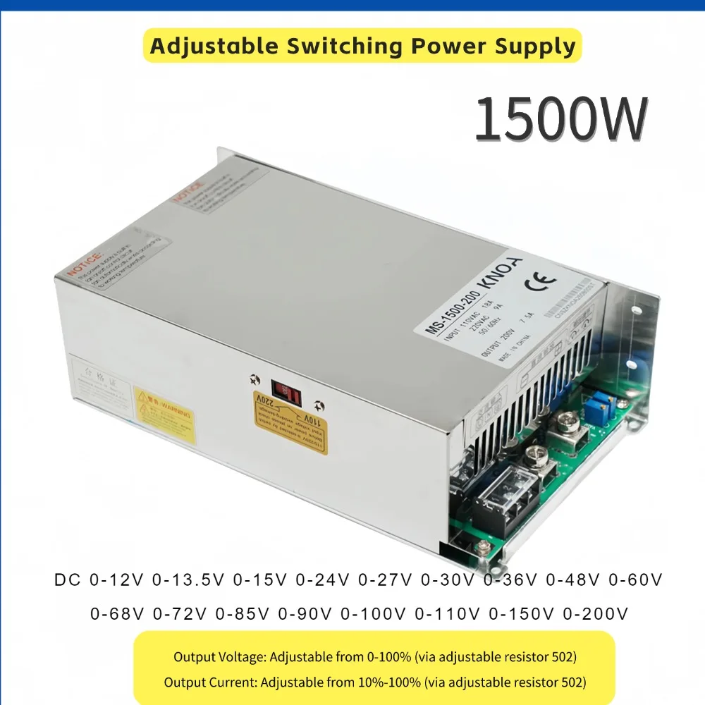 1500W Adjustable Switching Power Supply 0-12V 13.5V 15V 24V 36V 48V 60V ...