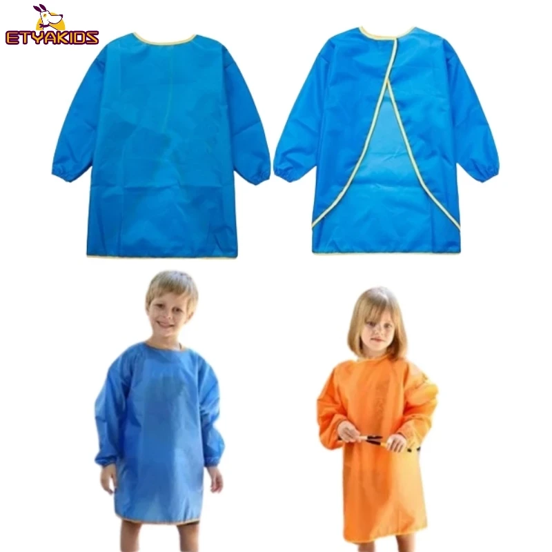 Baby Boys Girls Feeding Bibs Long Sleeve Apron Waterproof for Kids School Painting Drawing Children DIY Art Scraft Smock