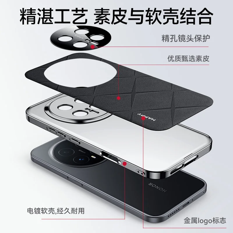 Premium Vegan Leather Protective Case with Full Lens Shield and Sleek Design