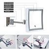 Modern Black Bathroom Mirrors Quality Brass Dual Arm Extend Folding Bathroom Makeup Mirror Magnifying LED Light Bathroom Mirrors 4