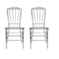 100PCS Factory Price Durable Crystal Resin Tiffany Chavari Chairs Detachable Chair For Hotel Wedding Meeting