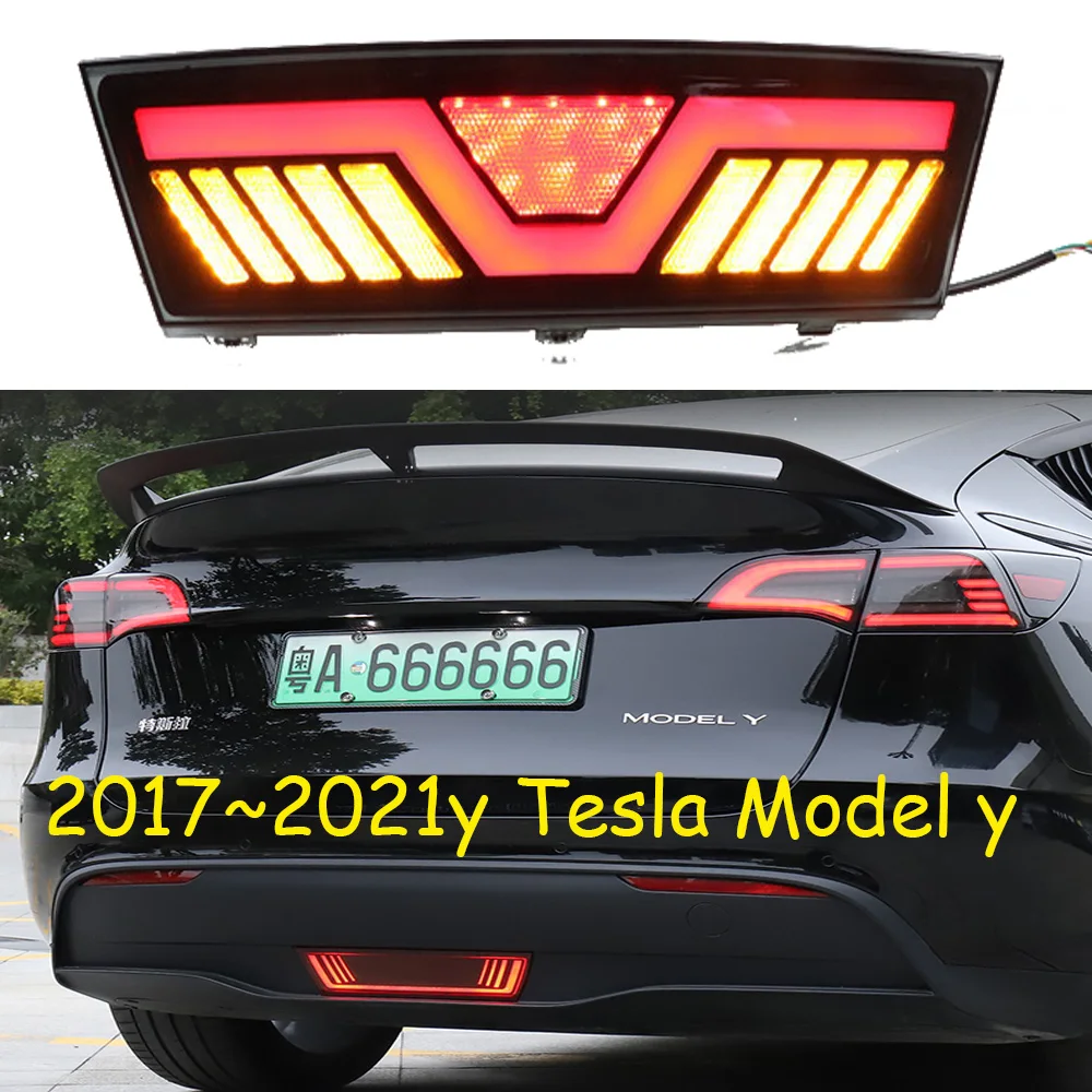 

1pcs Dynamic car bumper tail light for Tesla Model y taillight LED car accessories Taillamp for Tesla Model3 rear light fog