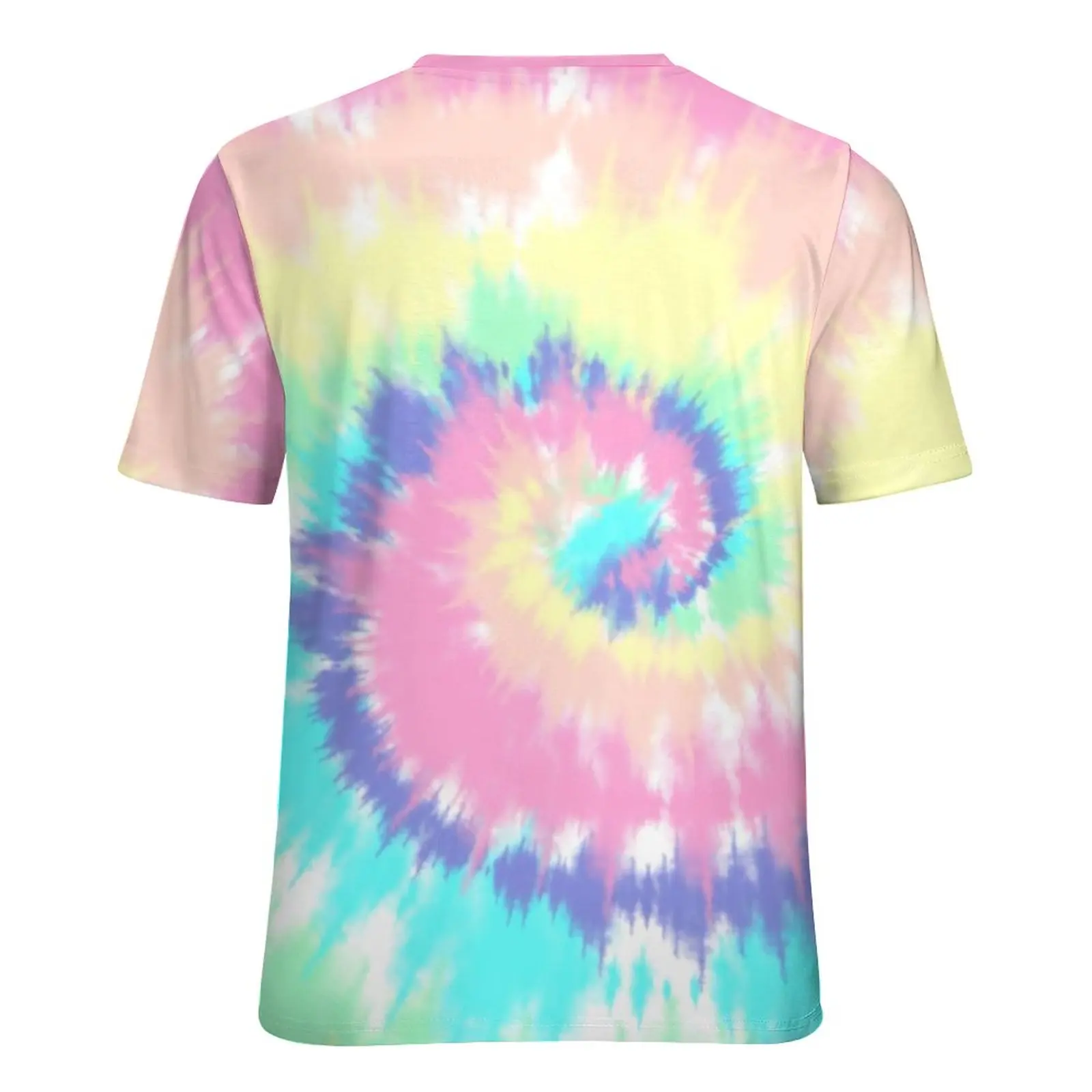 Tie Dye Print T Shirt Pastel Rainbow Harajuku Oversized T-Shirts Short Sleeves Casual Tshirt Women Summer Print Clothes