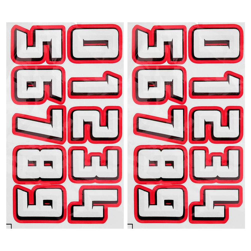 2 Sets Number Stickers Self Adhesive Reflective Film Durable Helmets Softball Football Baseball Suitable Daily Train