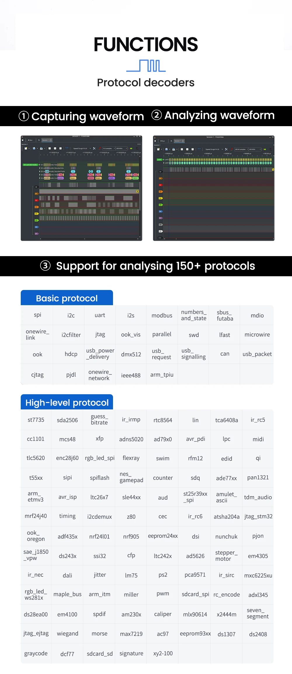 Sipeed SLogic16U3 16CH 800MS/s 5Gbps USB3 Logic Analyzer Adjustable Threshold WI
