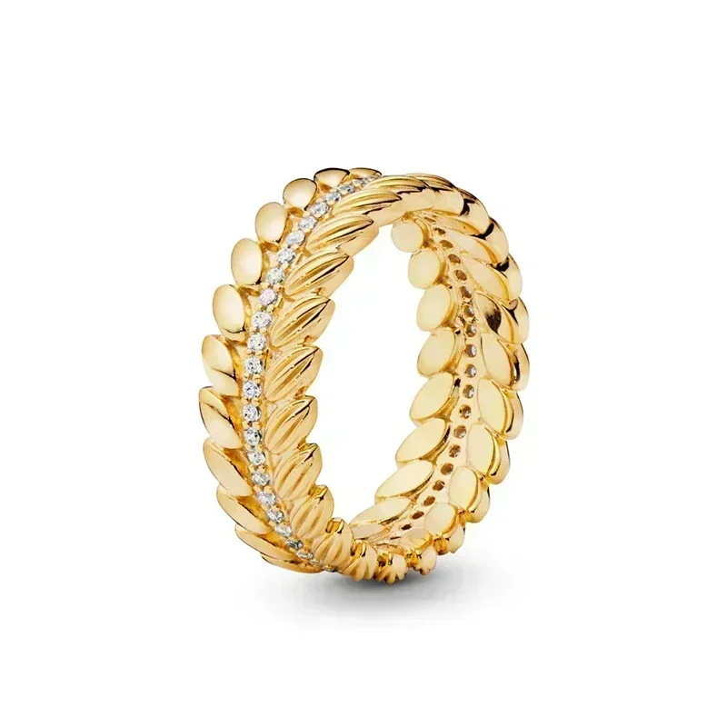 Exquisite Gold Series Sterling Silver Heart Crown Ring - Fashionable Charm Jewelry Gift