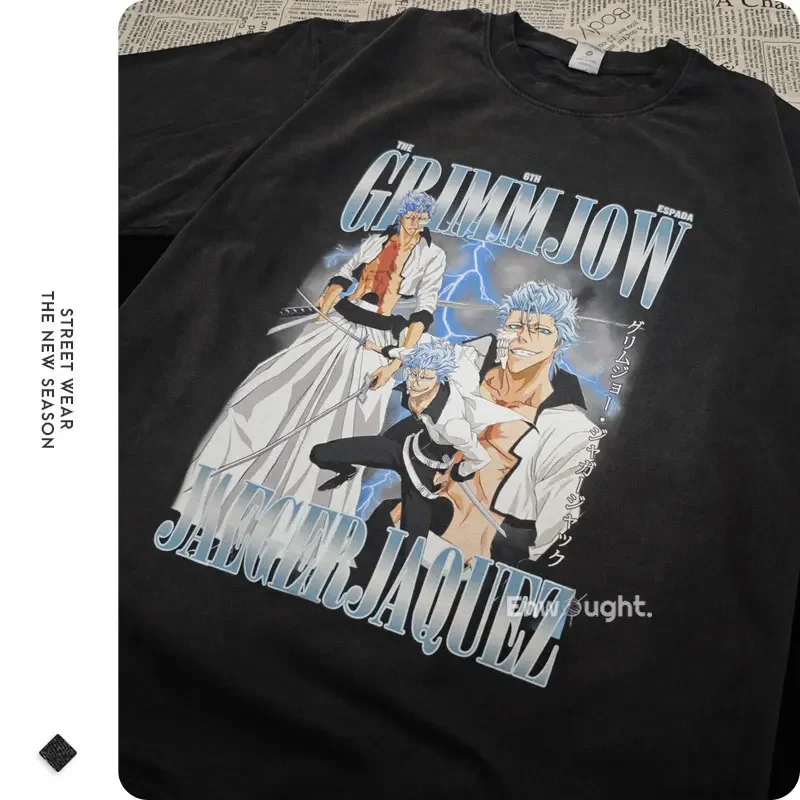 Vintage Anime Washed Oversized T-Shirt - Streetwear Short Sleeve Tee