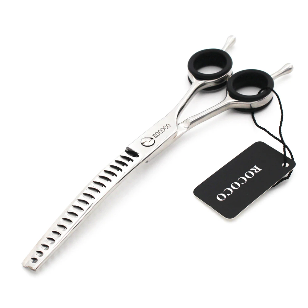7 inch Pet Downward Curved Thinning Scissors Professional Dog Chunker Thinning Shears Cat Grooming Clipper Hair Cut Tools Silver dog grooming scissors
