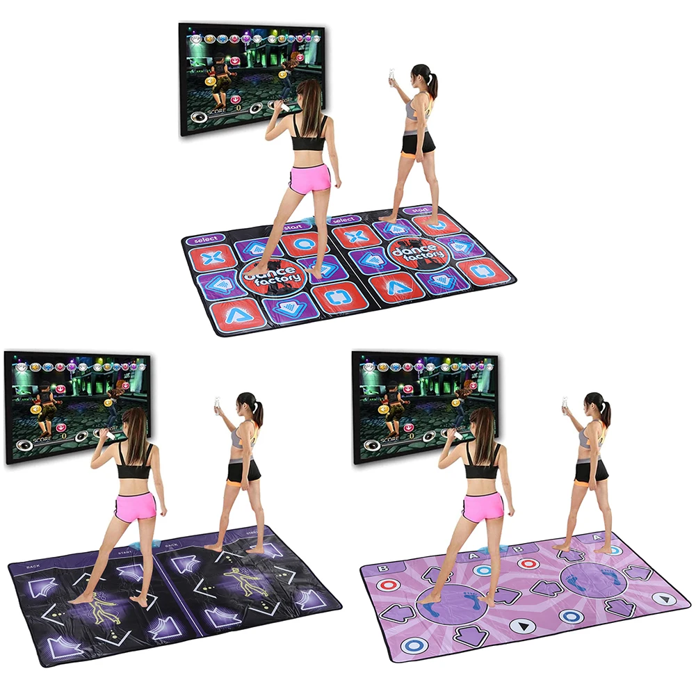 Double Users Dance Mat Game with Wireless Controller Dance Floor Mat 100 Music 60 Sensory Games Plug And Play for TV Computer