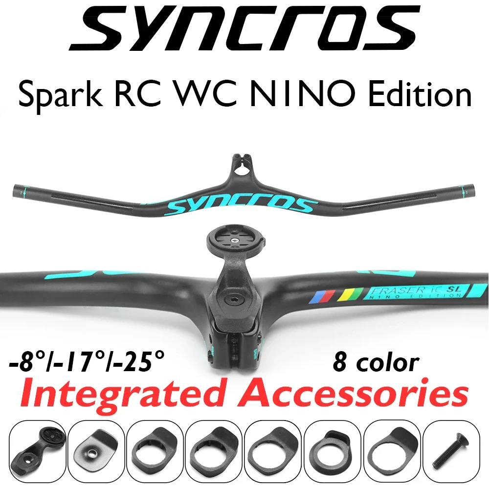 

Syncros Mountain Bike Integrated Handlebar FRASER IC SL -8°/-17°/-25° Full carbon fiber MTB Bicycle Bar Stem Lenght 70*740mm