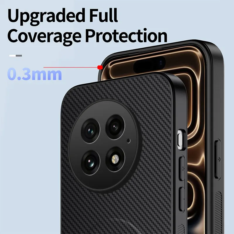 Enhanced Carbon Fiber Magnetic Shockproof Phone Case with Bracket
