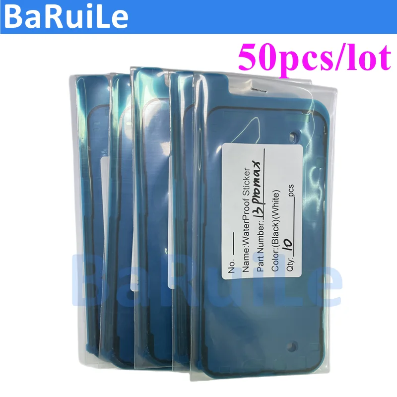 

BaRuiLe 50pcs Waterproof Adhesive Sticker for iPhone 11 12 13 X XS Max XR 7 8 Plus 6S 3M Pre-Cut Gule LCD Screen Frame Tape