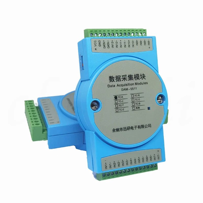 

12 channel K-type thermocouple acquisition to RS485 module isolation differential input photoelectric isolation