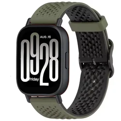 Breathable Sport Silicone Watch Strap - 20mm/22mm Replacement Wristband for 22mm Width (Army green black)
