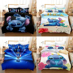 Disney Stitch Set biancheria da letto lenzuolo federa copriletto cartone  animato singolo matrimoniale King Size biancheria