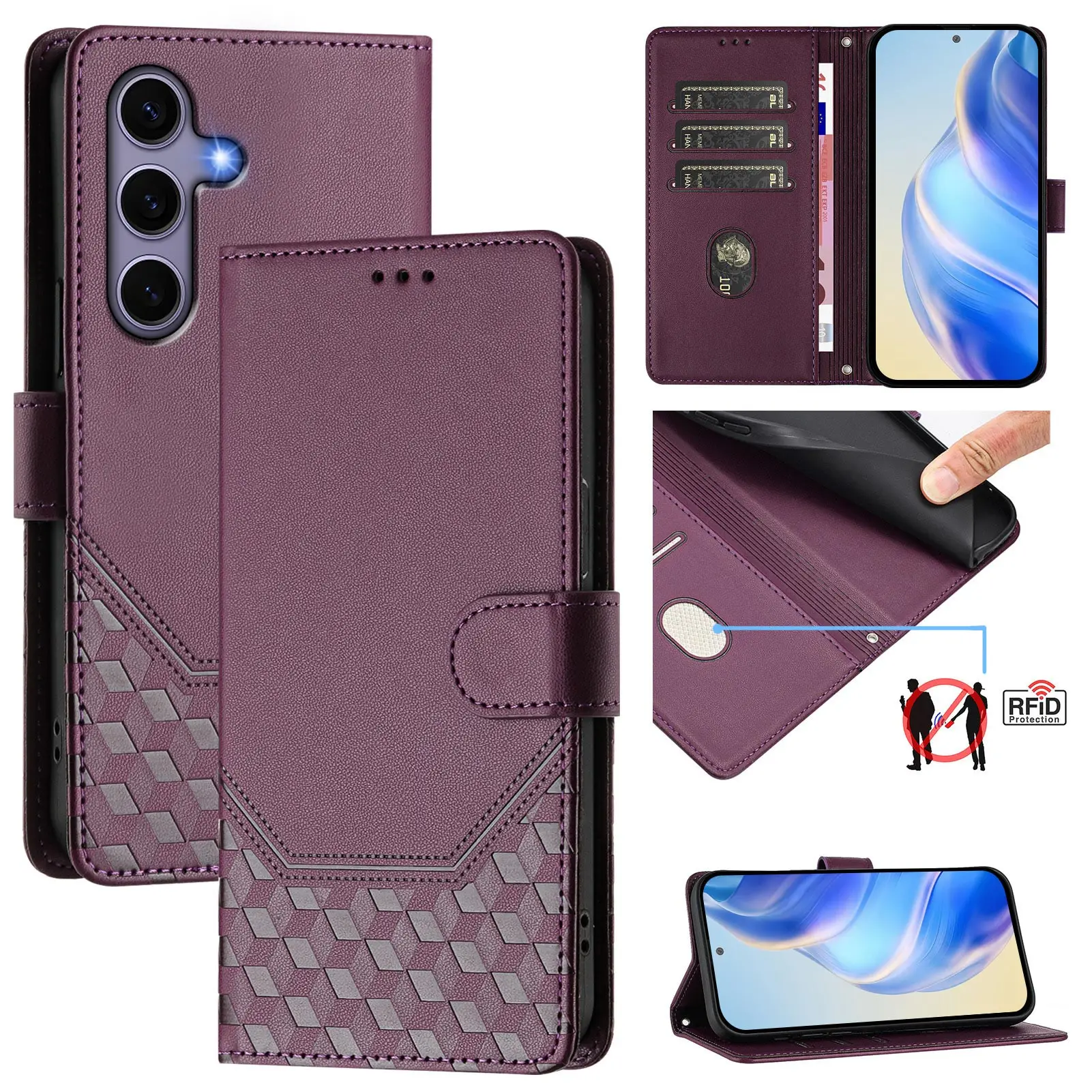 Luxurious 3D Leather Wallet Phone Case with Flip Cover Design