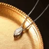 FEOBUR 5*10mm 1CT Marquise Cut Moissanite Pendant Necklace Stud Earrings Set for Women 925 Sterling Silver Earstud Jewelry Gift 3