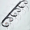Black Wine Glass Holder S M L Aluminum Alloy Goblet Hanger Home Bar Kitchen Wall Mount Free installation Storage Rack 1