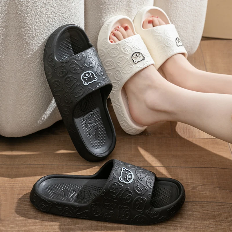 Summer Slippers Platform Slide Sandals Women Men Couples Anti Slip Home Indoor Bathroom Outdoor Wear Flip Flops