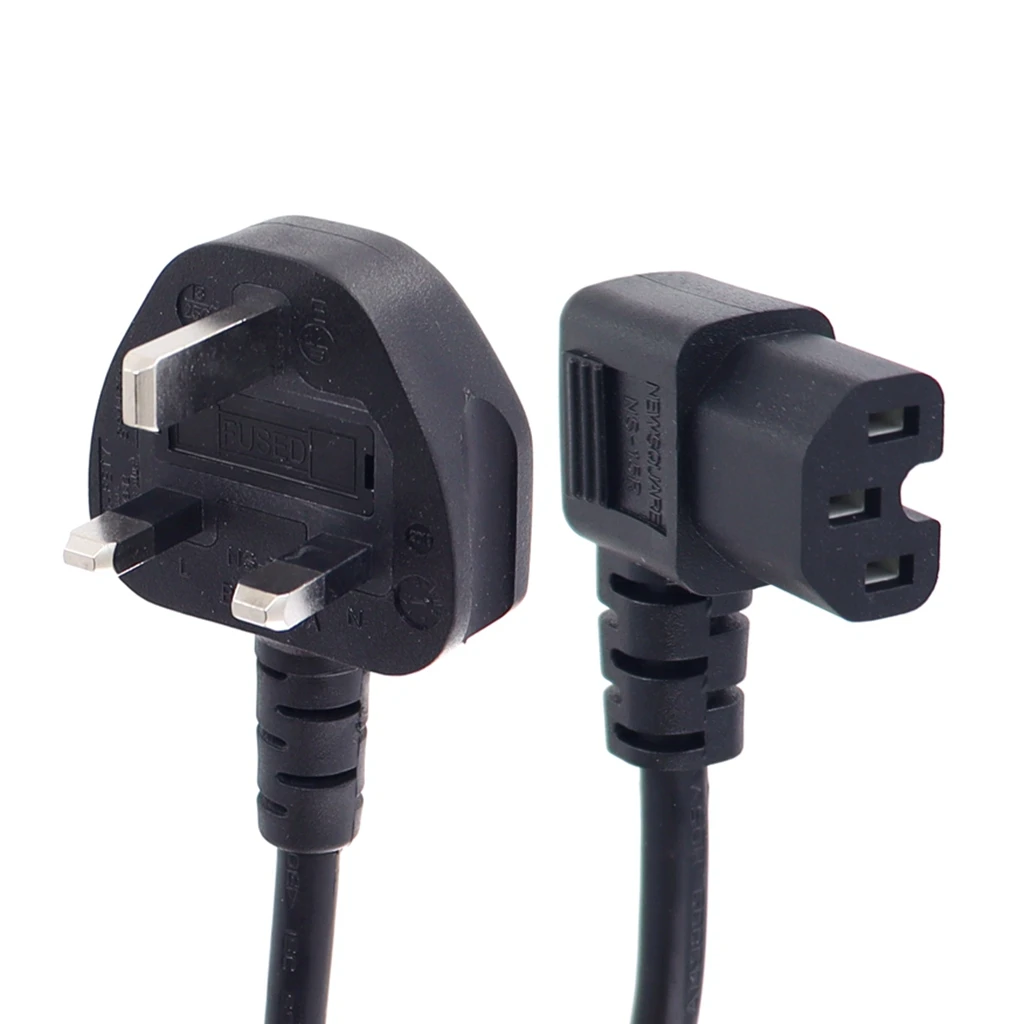Удлинительный кабель IEC320 C15 под прямым углом до UK BS1363, 3G 250 мм, стандартный шнур питания переменного тока 13 а в