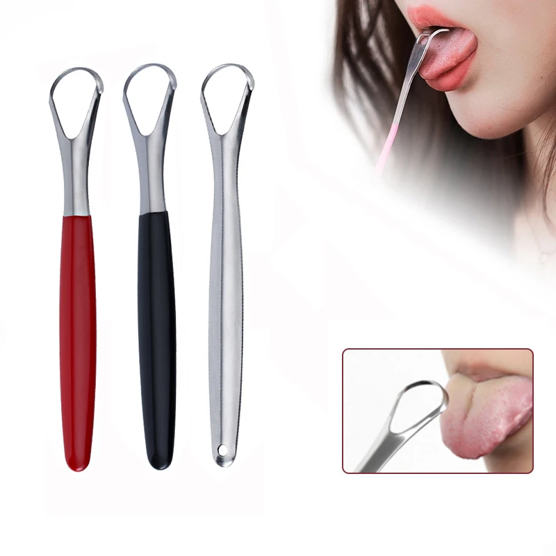 

1PC Stainless Steel Tongue Scraper Oral Tongue Cleaner Medical Mouth Cleaning Brush Metal Scrapes Mouth Brush Oral Care Tools