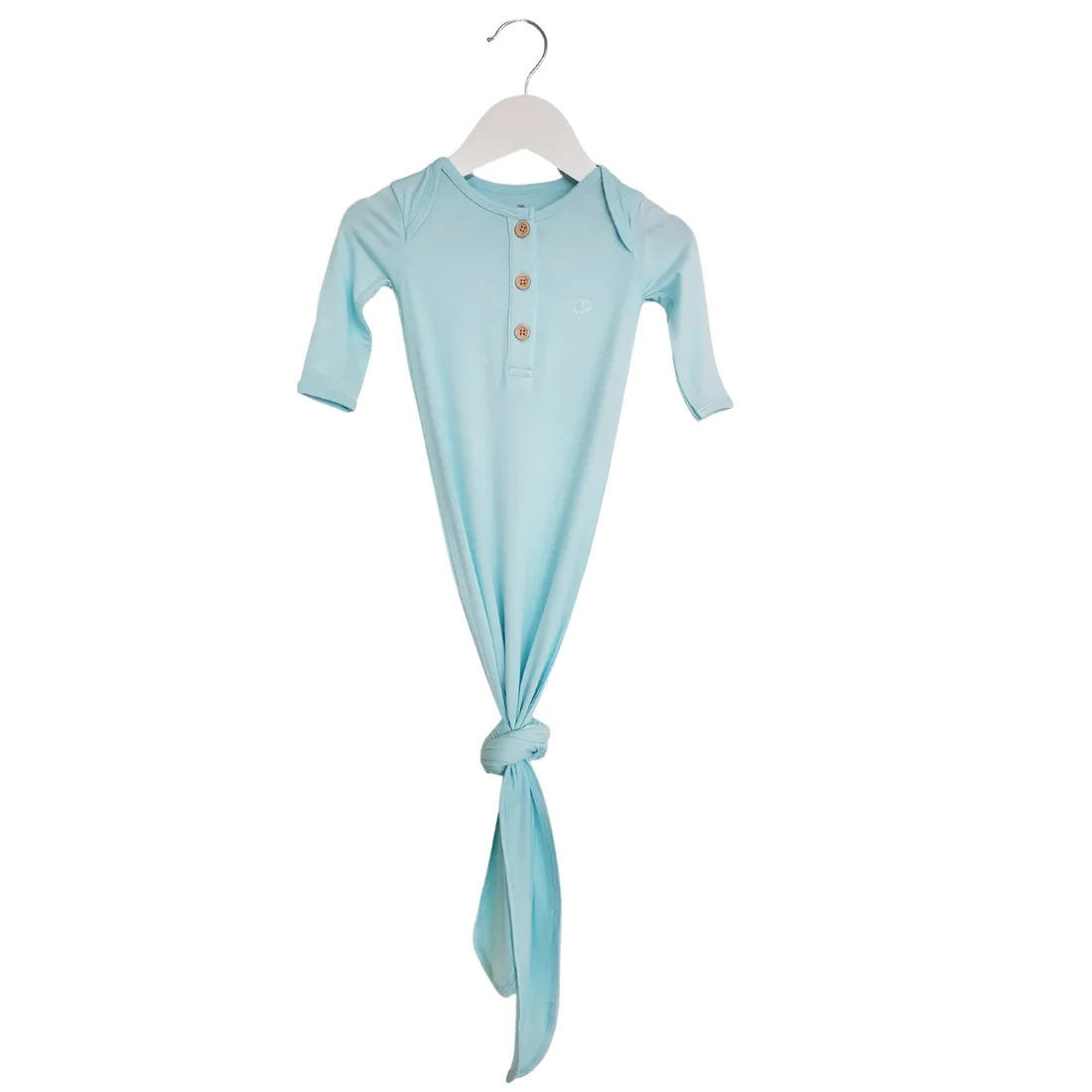 Newborn Infant Solid Color Baby Sleeper 95% Bamboo 5% Spandex Comfortable Soft Newborn Knotted Gowns