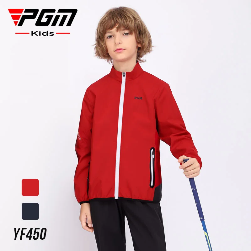 

PGM Children's Golf Jacket Autumn and Winter Fashion Boys Wear Zipper Windbreaker Youth Windproof Warm Clothes YF450