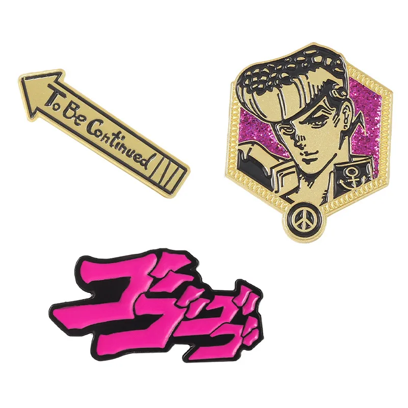 

Anime JoJo's Bizarre Adventure Figure Enamel Pin Fashion Classic JJBA Brooches Badges Collection Gifts for Fans