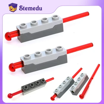 1x4 Launcher+8L Bullet Spring Shooting Mechanism Toy MOC Building Blocks Technical Parts Shooter Dart Weapon 15301 15303 15400 1