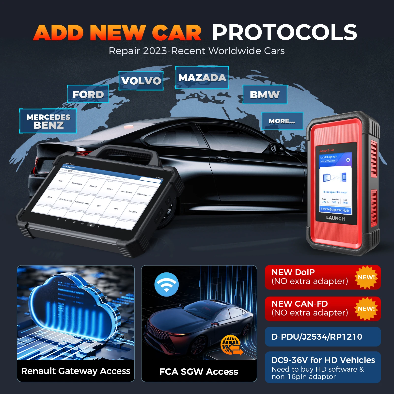 LAUNCH PADVII X-PROG3 Trucks Kit Scanner Most Complete Set Professional Car Diagnostic Tool Key Programming Scanner