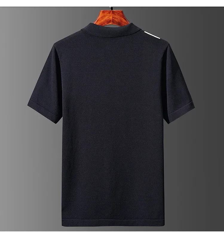 Knitted Striped Oversized 7XL Polo Shirts For Men Short Sleeved Summer High Quality 100%Viscose Stretch Casual Camisas De Hombre 12 Sb47be9382e984560b60121b058f9503bJ