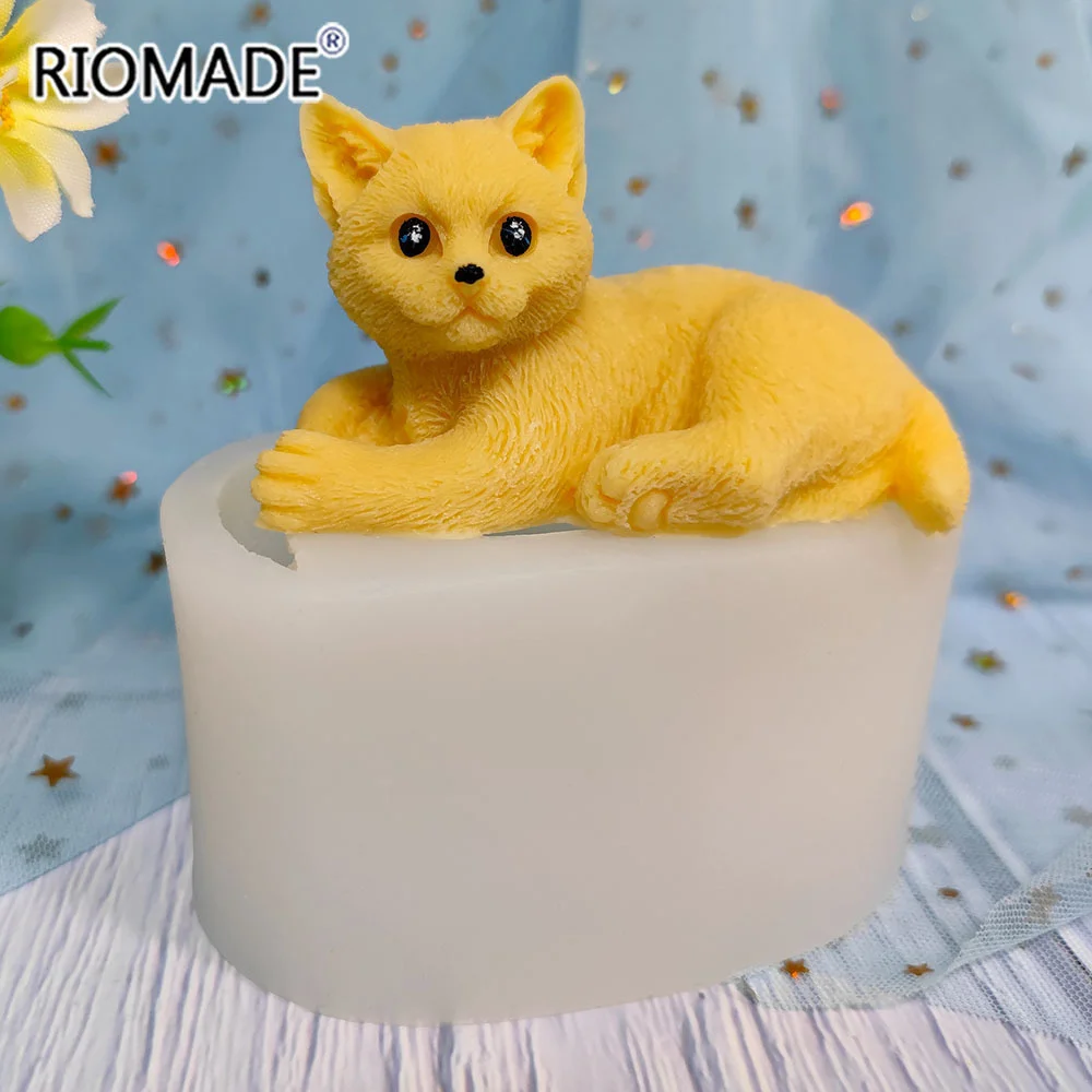 3D Katze Silikon Kerze Form Niedliche Kätzchen Stile DIY Handgemachte Handwerk Machen Wachs Seife Aromatherapie Gips Epoxy Harz Mould – Detail 5