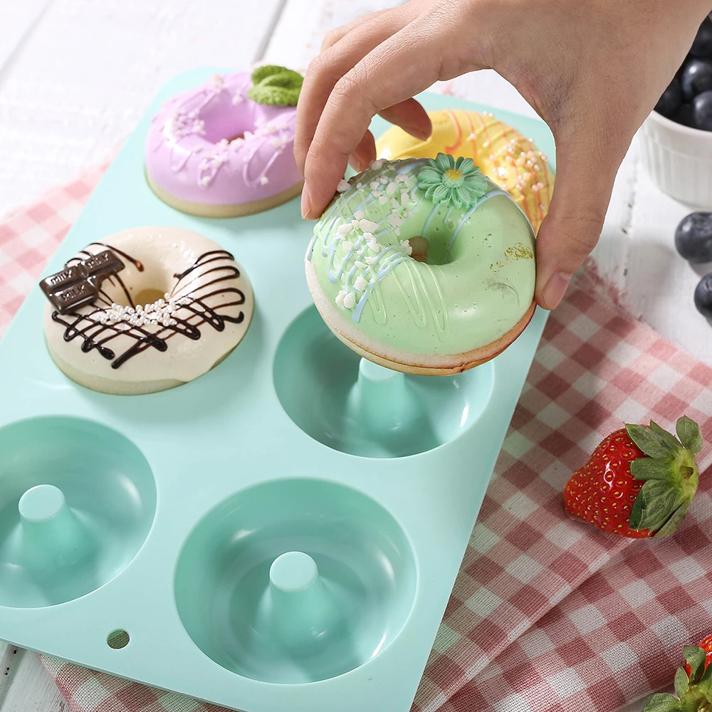 Description Picture 4 of itemSilicone Baking Pan For Pastry Donuts Silicon Form Doughnut Mould DIY Cake Chocolate Dessert Bakery Tools 6 Full-Size Doughnuts