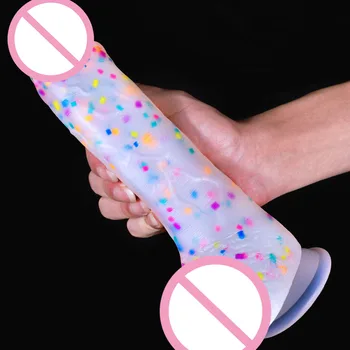 Jelly Medical Silicone Dildo Realistic Adult Toys Soft Strap on Dildo Artificial Dildos Colourful Penis Sex Toys for Woman 2