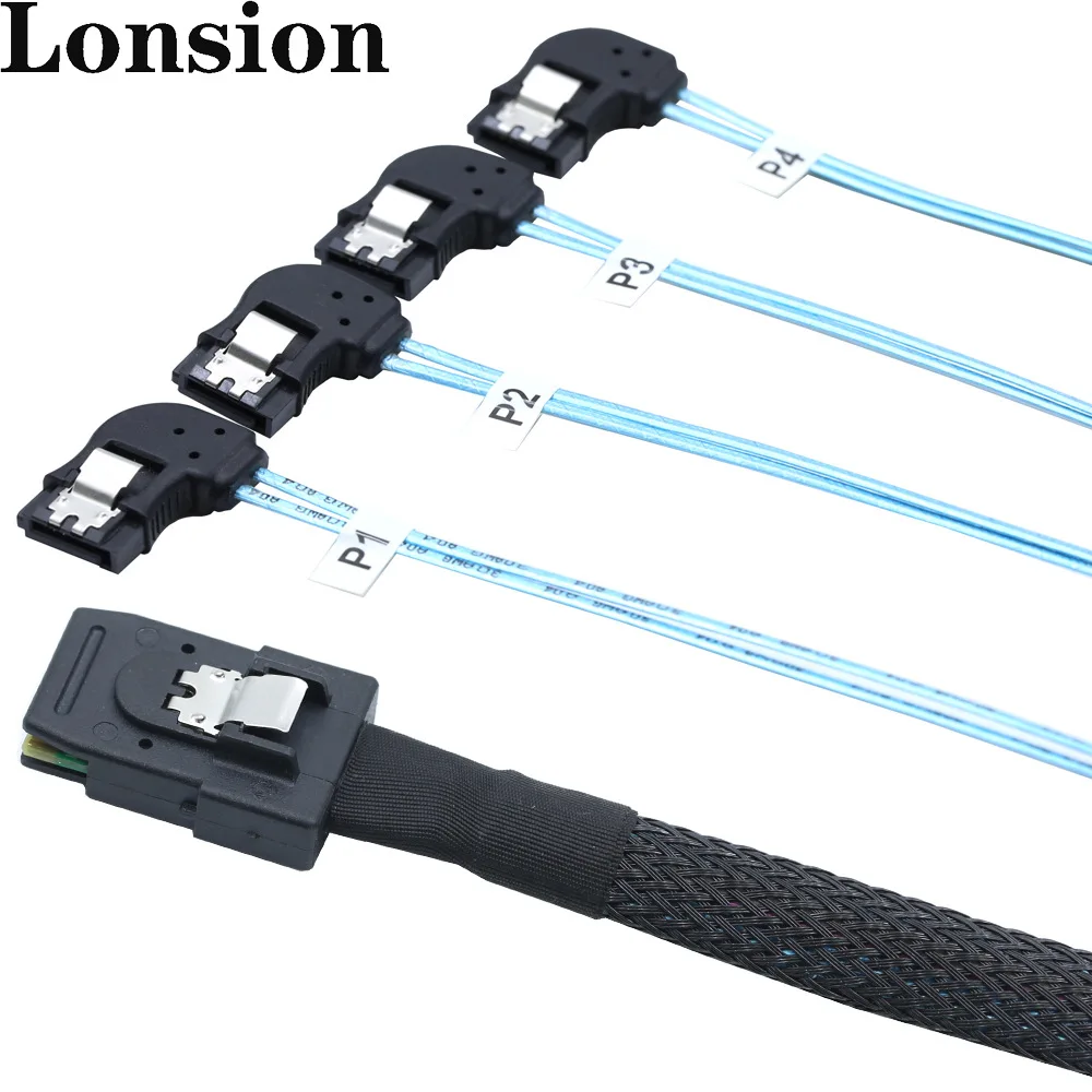 

Семейный кабель 4 SATA с 4-кратным левым разъемом: более быстрая передача данных