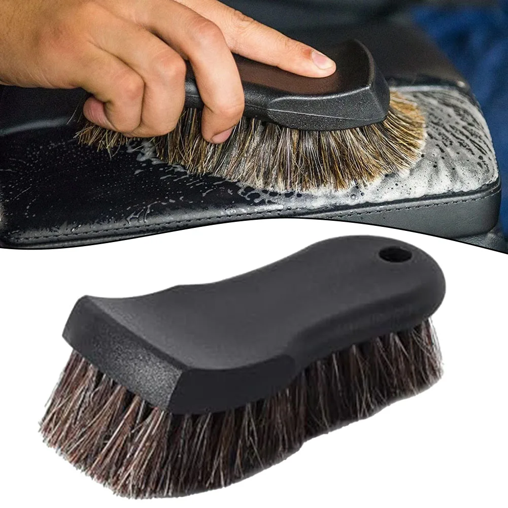 1 Stück Auto-Lederreinigungsbürste, Pferdehaar-Detailbürste, Auto-Detailreinigungswerkzeuge für Auto-Leder, Stoffe, Teppiche, Autoreinigung