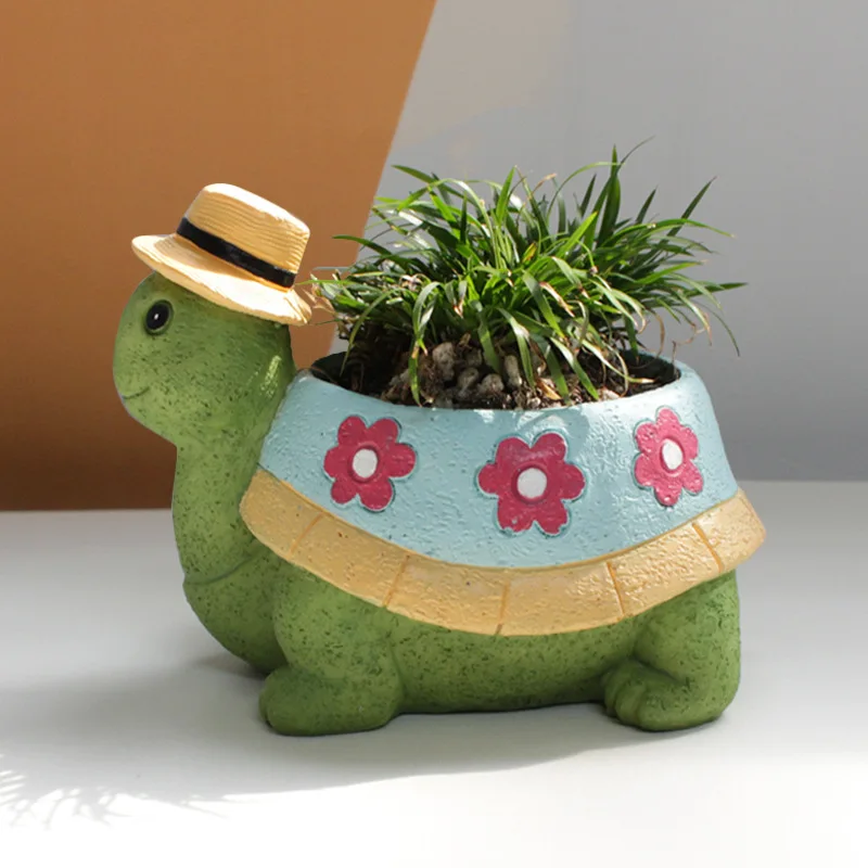 

Cartoon Meaty Flower Pot Set Combination Cute and Creative Art Flower Pot Home Decoration Turtle Small Flower Pot Decoration