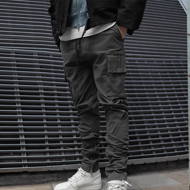 Men's Multi-pocket Casual Cargo Pants Outdoor Sports Streetwear Running Workout Joggers Trousers Male Gym Fitness Sweatpants 4