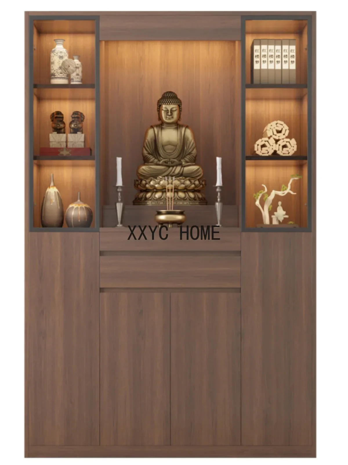 

Light Luxury Buddha Niche Modern Style Vertical Buddha Cabinet Minimalist God of Wealth for Table Solid Wood Buddha Cabinet